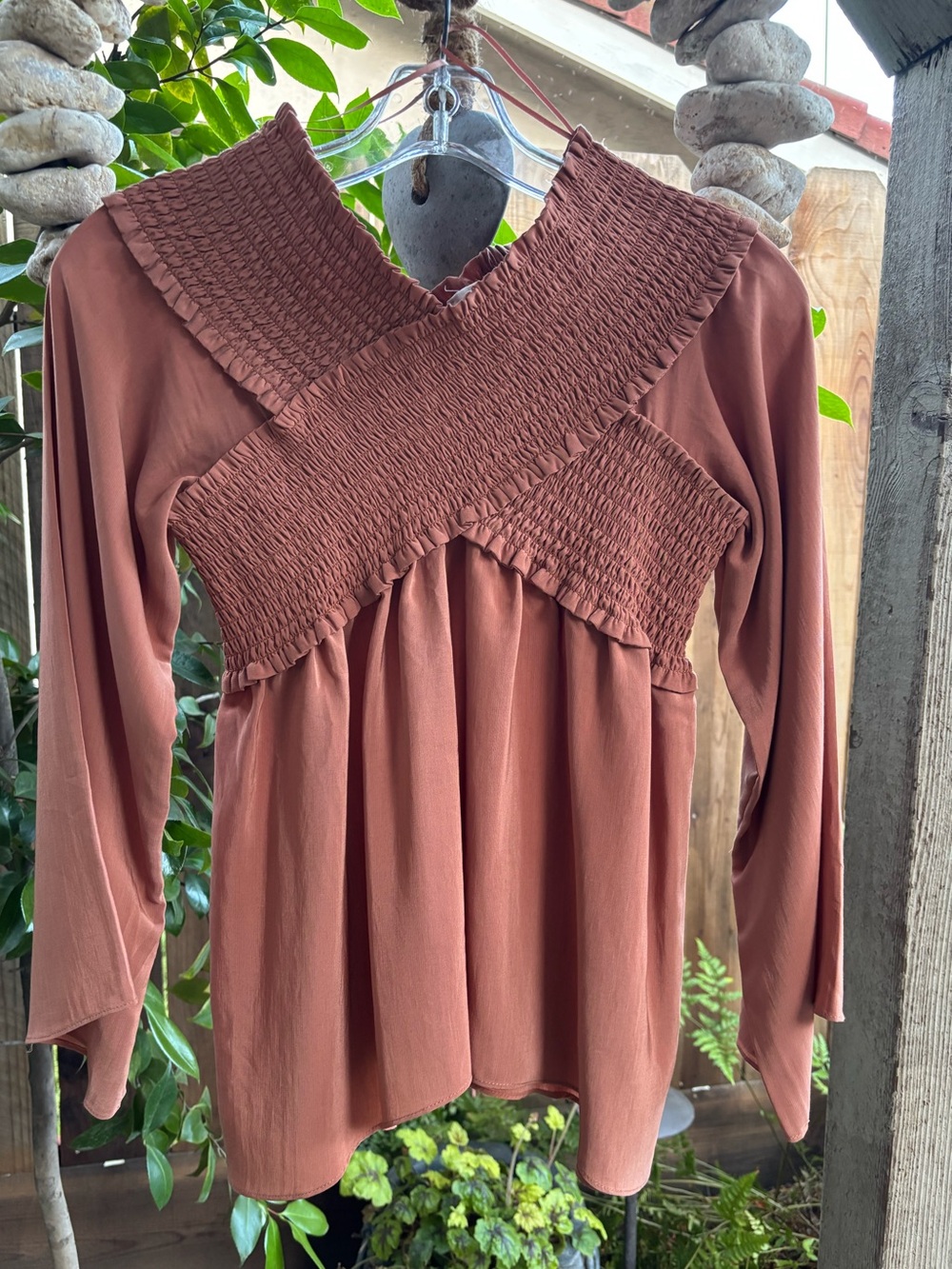 Flawless Smocked Off the Shoulder Top NWT size S